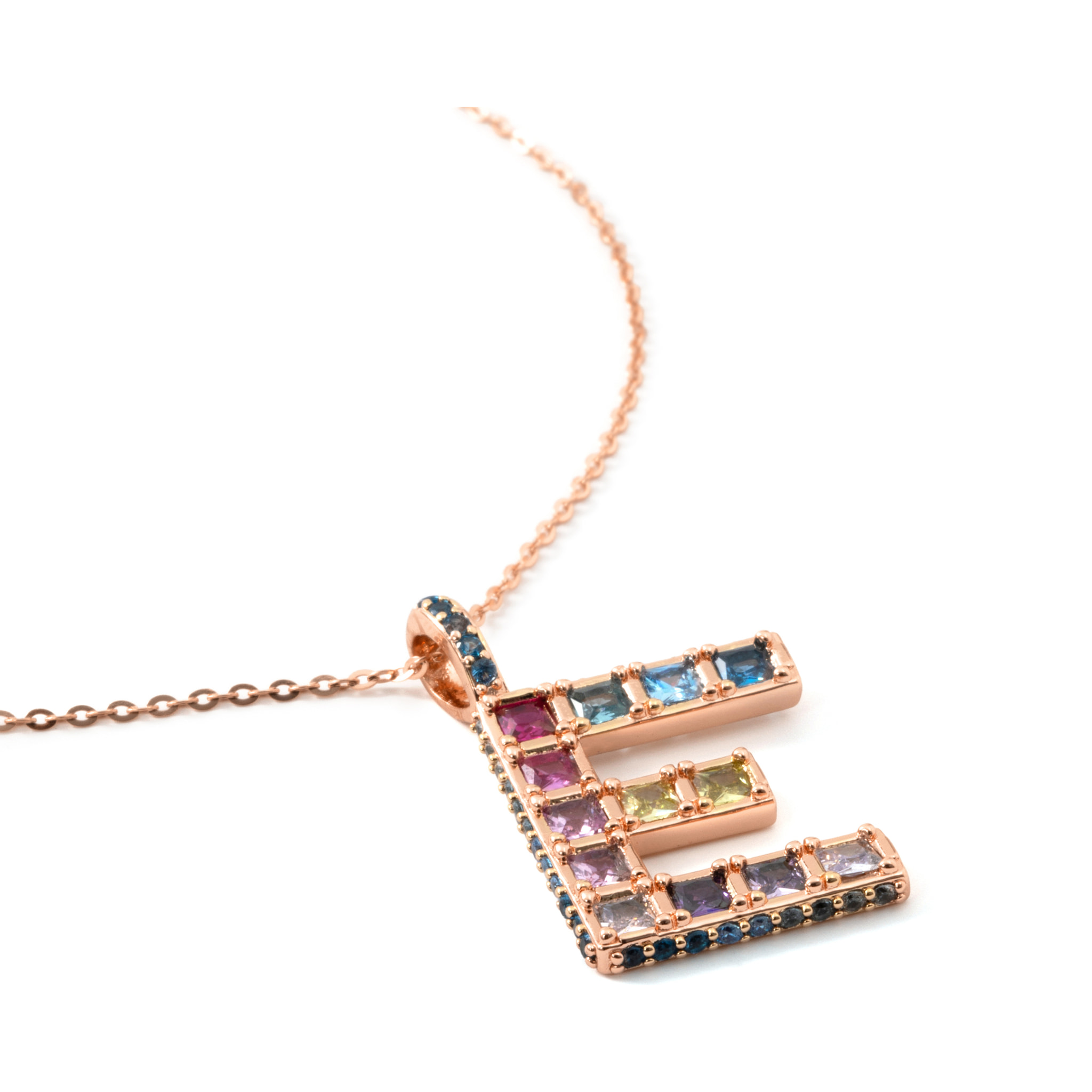 Collar E acabado oro rosa 18k