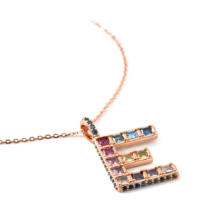 Collar E acabado oro rosa 18k