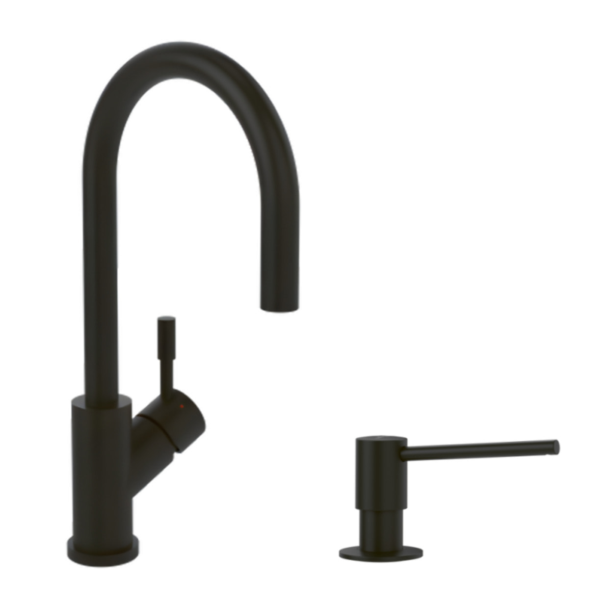 Robinet cuisine Umbrella flex + Distributeur de savon Noir mat