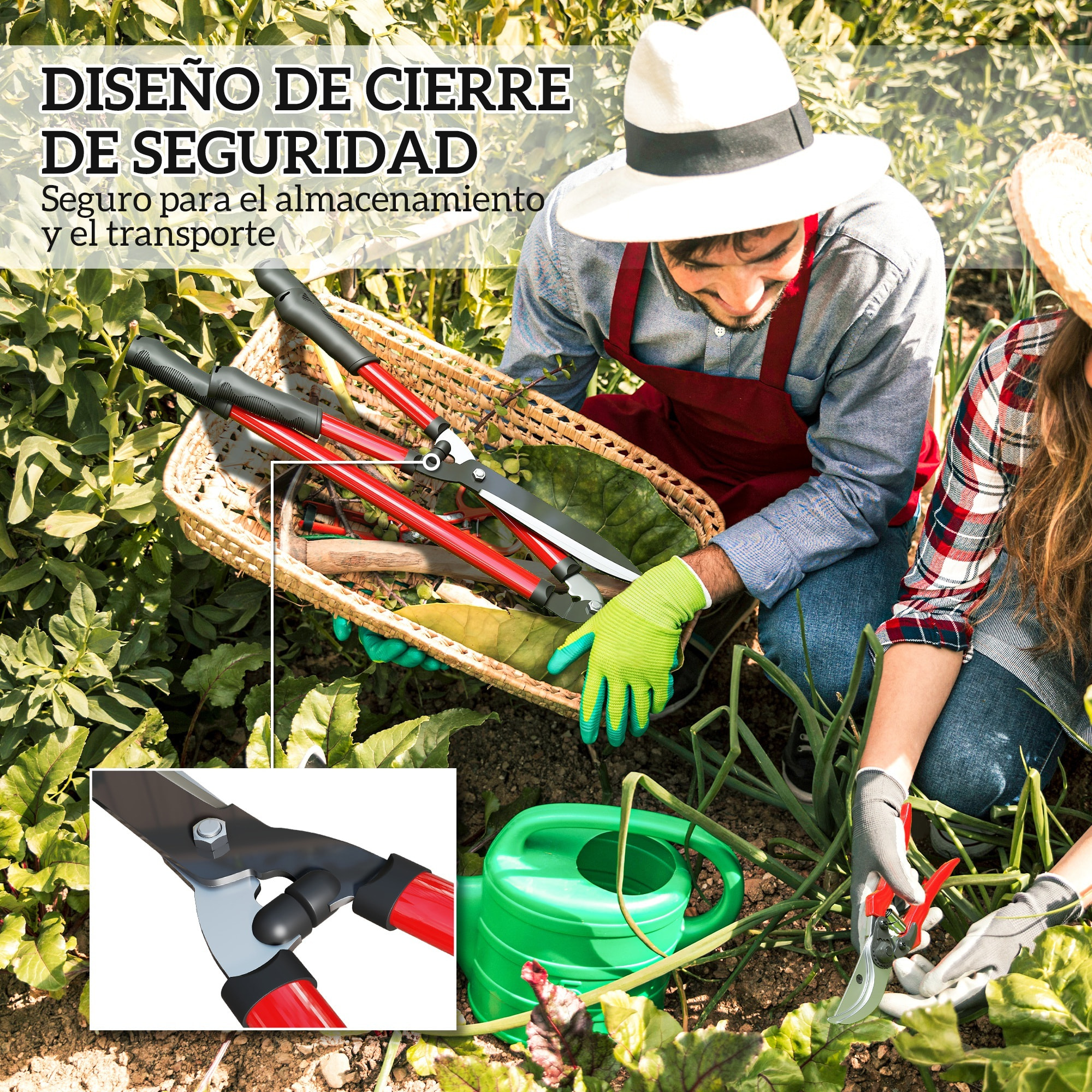Juego de Herramientas para Jardín de 3 Piezas Juego de Herramientas Jardinería con Tijeras de Jardín Cortarramas Tijeras de Podar y Mangos de Goma Antideslizantes Ligera Para Podar Plantas