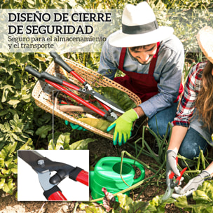 Juego de Herramientas para Jardín de 3 Piezas Juego de Herramientas Jardinería con Tijeras de Jardín Cortarramas Tijeras de Podar y Mangos de Goma Antideslizantes Ligera Para Podar Plantas