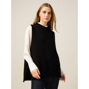 Oltre - Chaleco oversize de punto - Negro