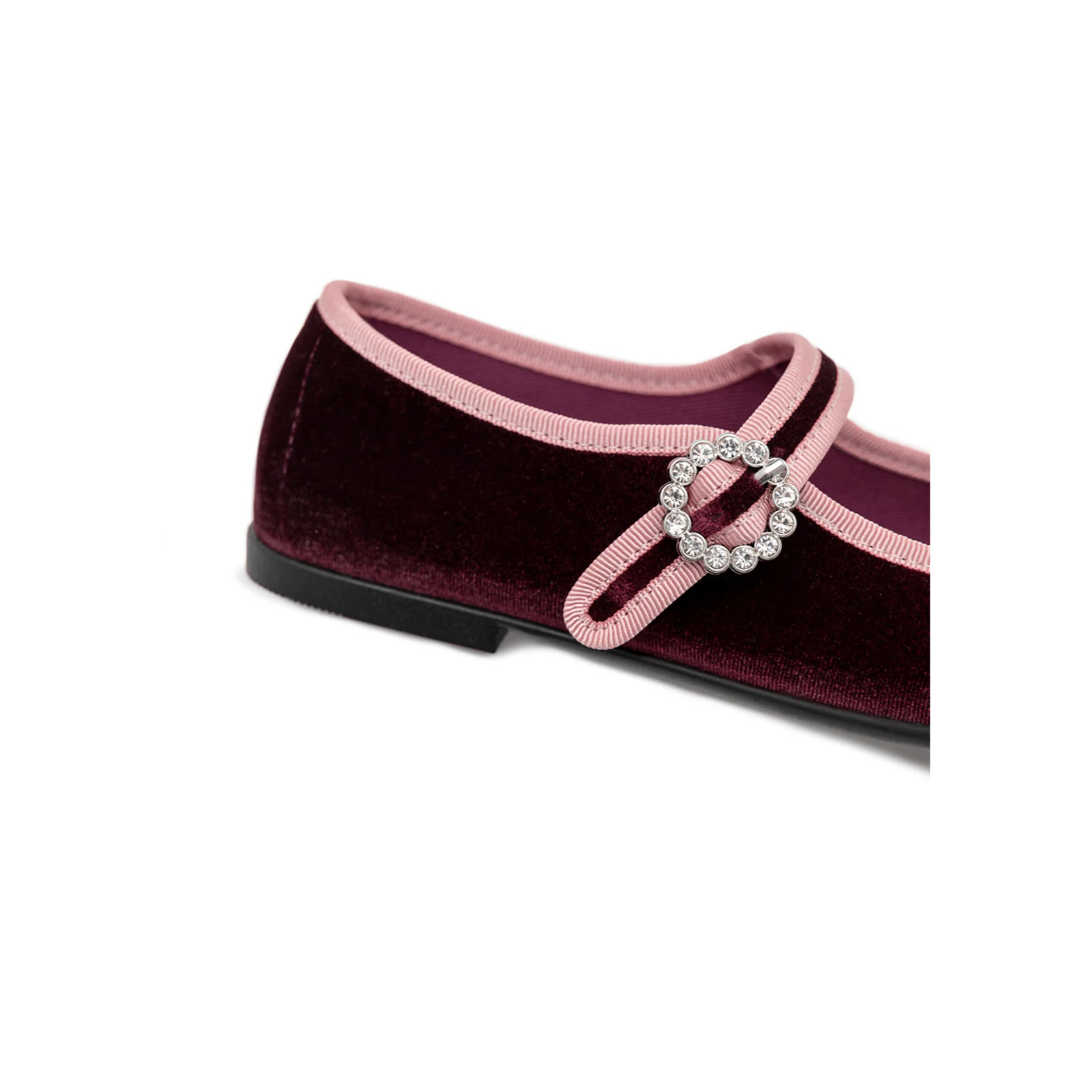 Bailarinas Niña Cierre Hebilla Burdeos
