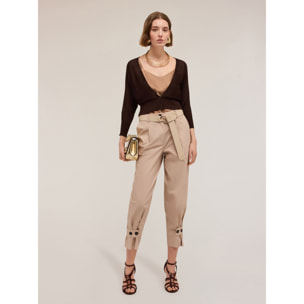 Motivi - Pantaloni chino barrel leg - Beige