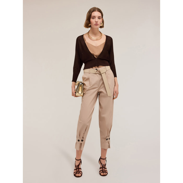 Motivi - Pantaloni chino barrel leg - Beige