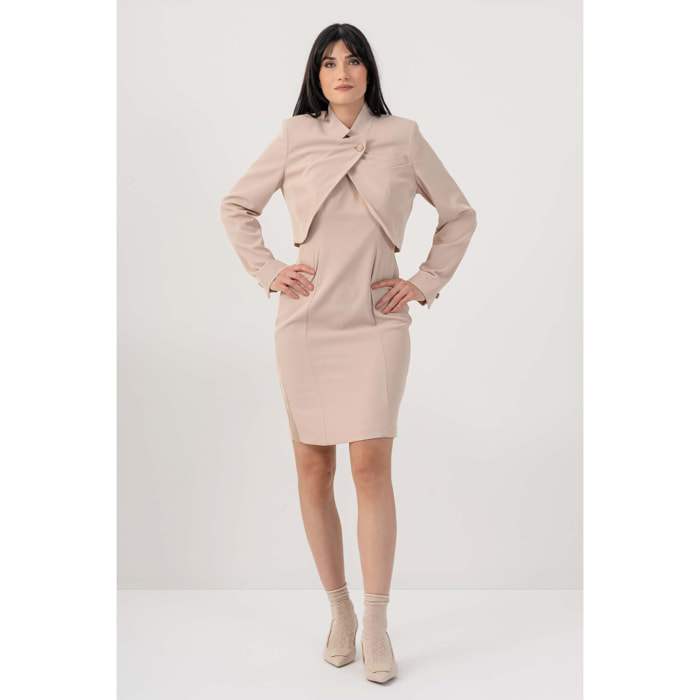 Kocca - Giacca cropped asimmetrica Donna, Tinta unita, Girocollo