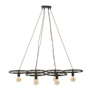 LAMPADARIO INDUST CIRCLE 6 LUCI OFFICINE 55 BICOLORE