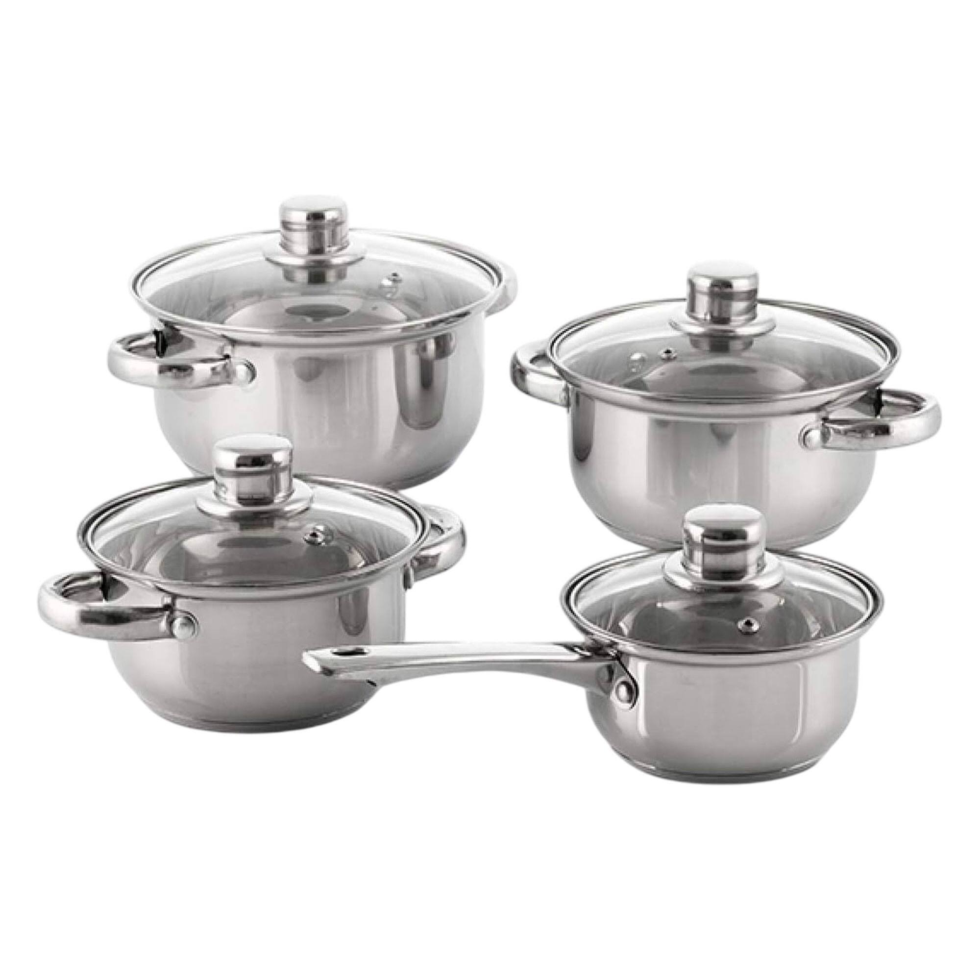 Well home batería de cocina de 8pcs en acero inoxidable con fondo encapsulado