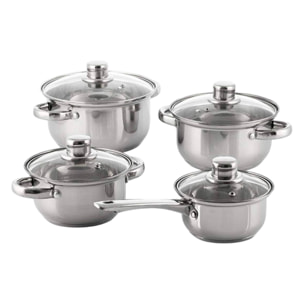 Well home batería de cocina de 8pcs en acero inoxidable con fondo encapsulado