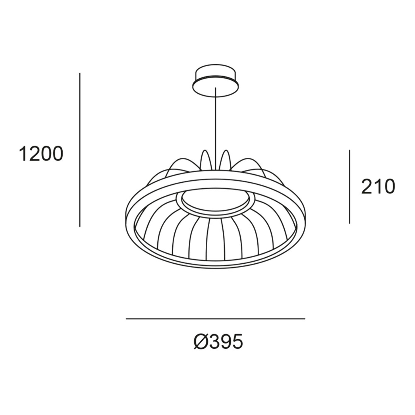 Forlight Colgante Cercle LED 24W Blanco Neutro - 4000K Negro para Interior de Techo en Comedor, Salón, Cocina