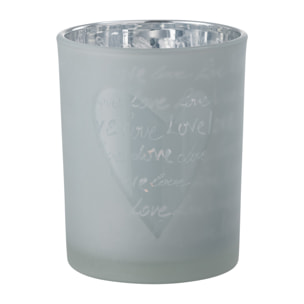 J-Line photophore Love - verre - blanc - medium