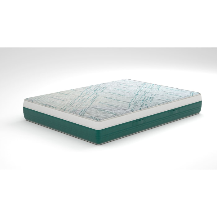 Materasso 3 strati MemoryFoam Acquagel,zone differenziate,traspirante 160x200x24cm