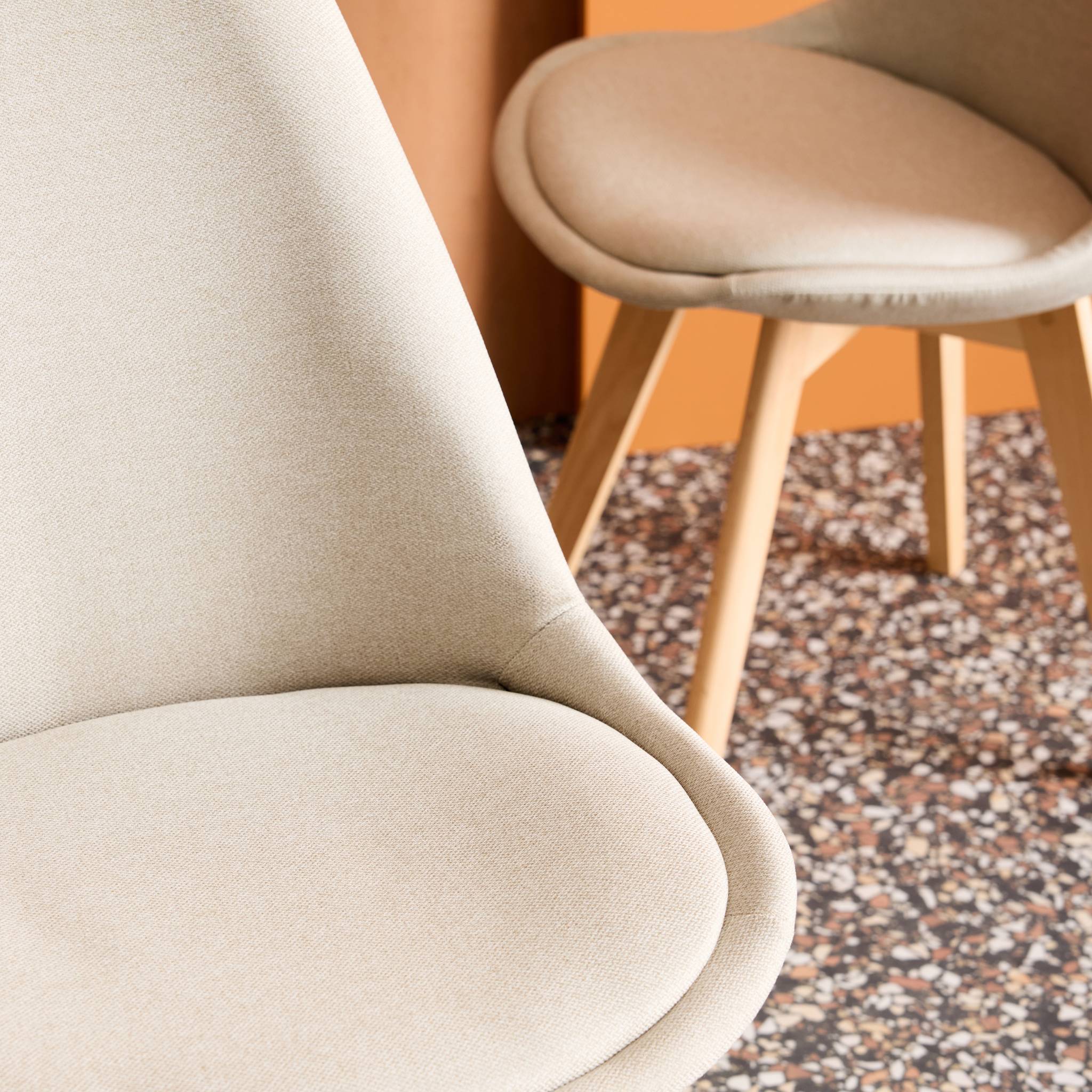 Chaise scandinave bois de hêtre et tissu (lot de 4) NILS