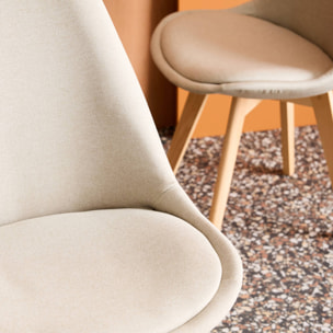 Chaise scandinave bois de hêtre et tissu (lot de 4) NILS