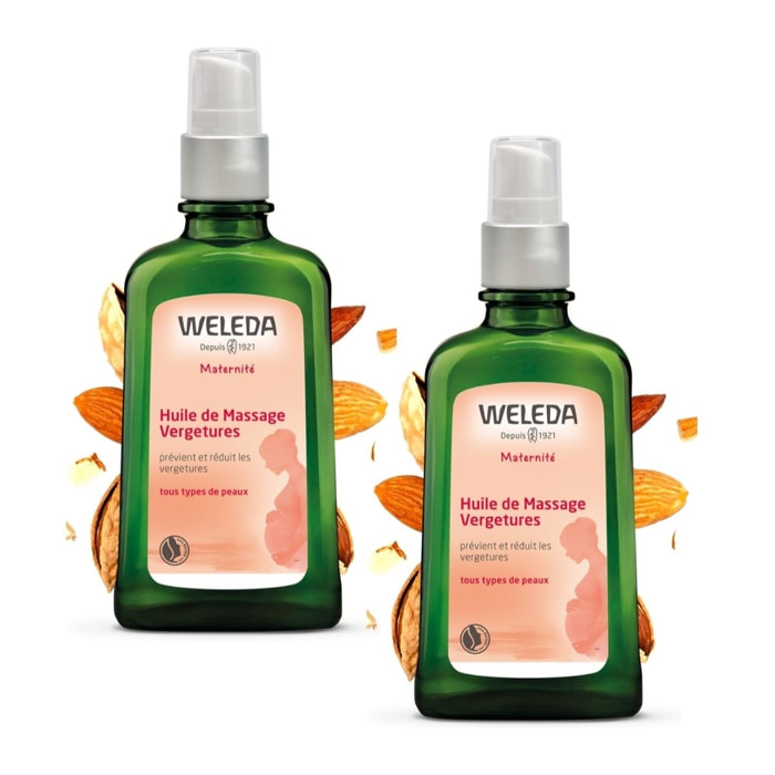 WELEDA - Duo Huile de Massage Vergetures - 2x100 ml