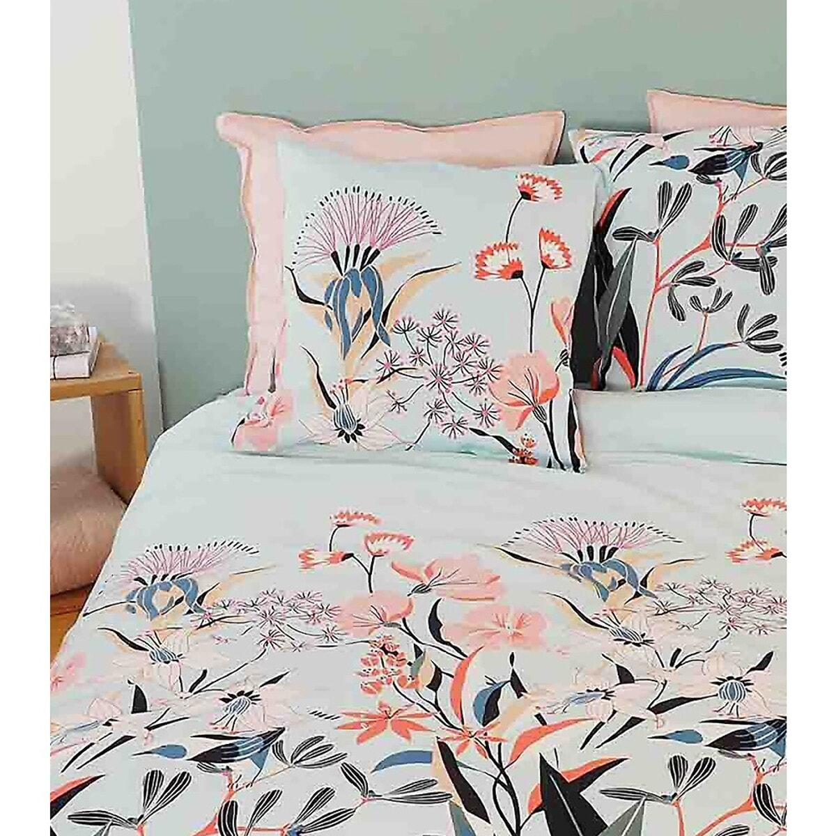 Parure Housse De Couette 3pcs 100% Satin De Coton Bio 78fils Paya