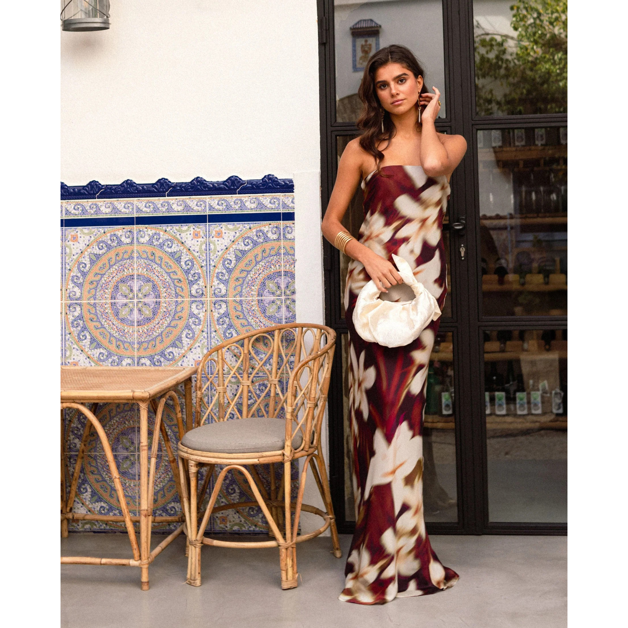 Vestido midi palabra de honor
