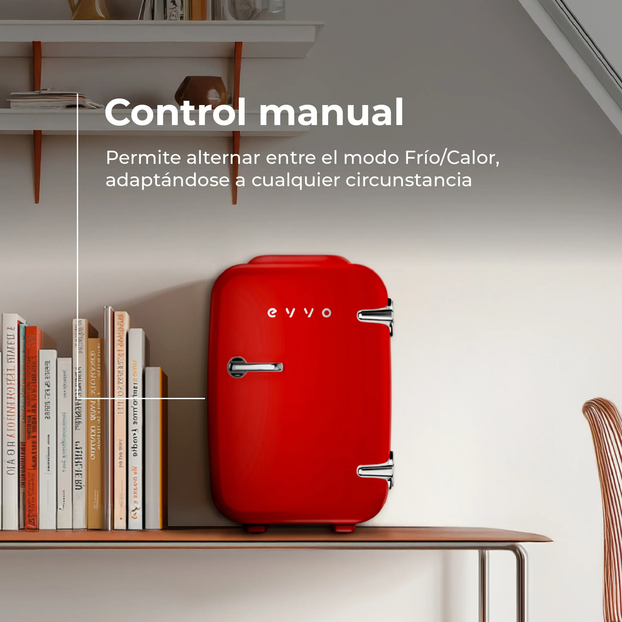 EVVO F4 Mini nevera retro roja 4L, portátil 12V/220V, frío y calor, silenciosa, para cremas, maquillaje, coche y oficina