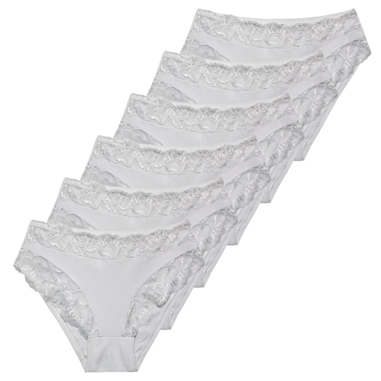 6 Slip da Donna Fianco Alto in Cotone Modal, Art. SA6101, Bianco