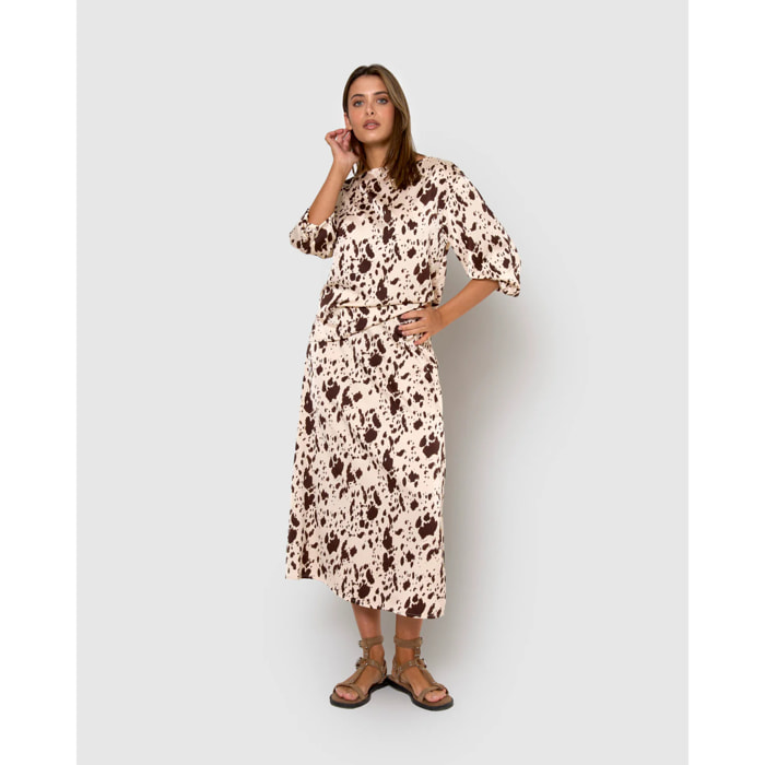Blusa satén moncho marrón