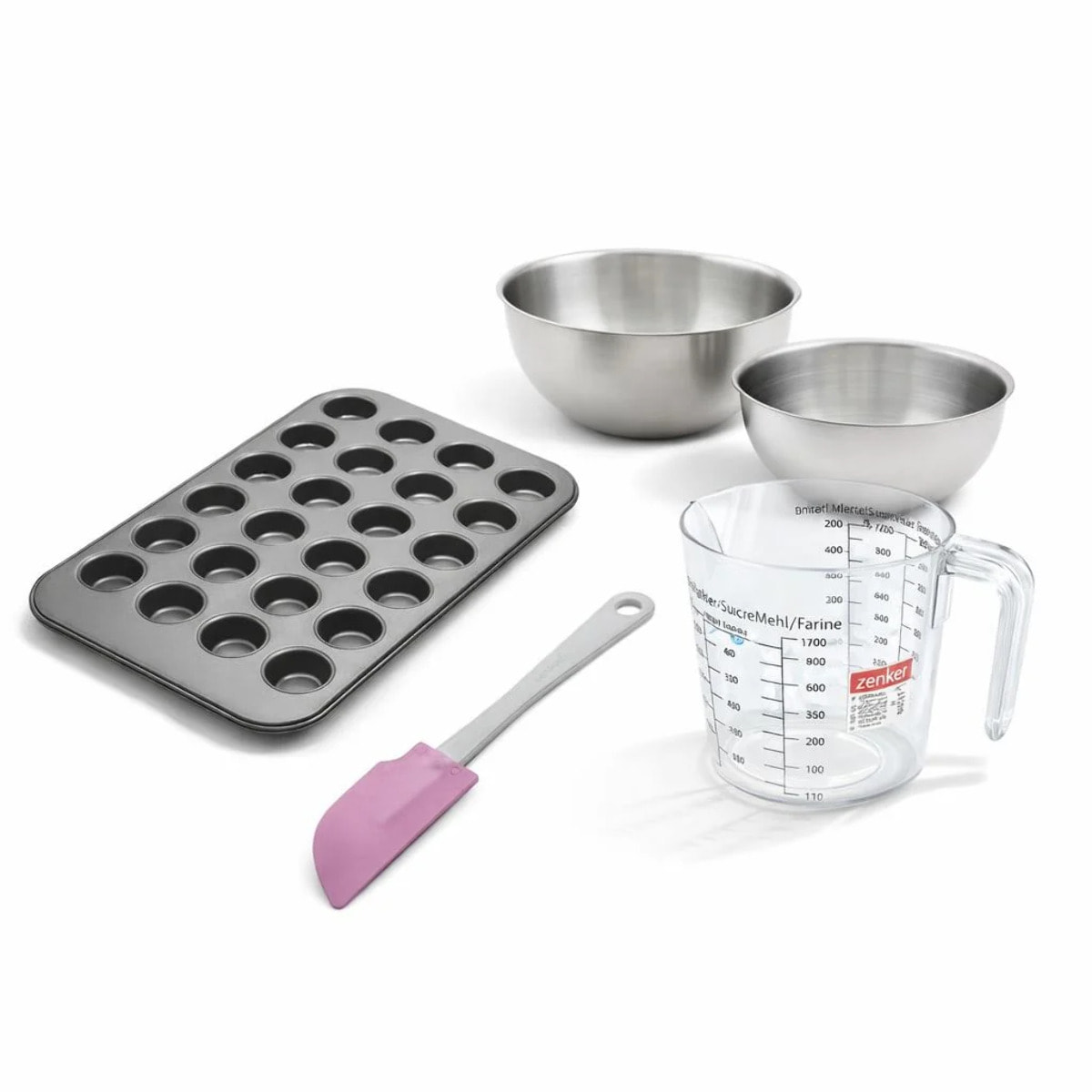Set de 5 ustensiles de pâtisserie moule à gâteaux bol spatule et verre doseur Black metallic Black mettallic Zenker  Black mettallic