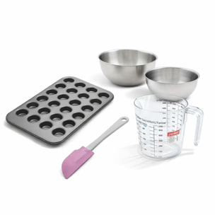 Set de 5 ustensiles de pâtisserie moule à gâteaux bol spatule et verre doseur Black metallic Black mettallic Zenker  Black mettallic