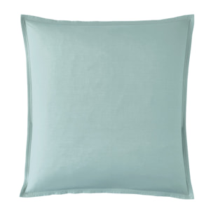 Taie d'oreiller unie en percale de coton, PREMIÈRE, Bleu Archipel
