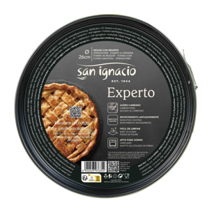 Molde redondo para horno ø26x6,8 cm acero carbono, para repostería y horneado uniforme expert san ignacio