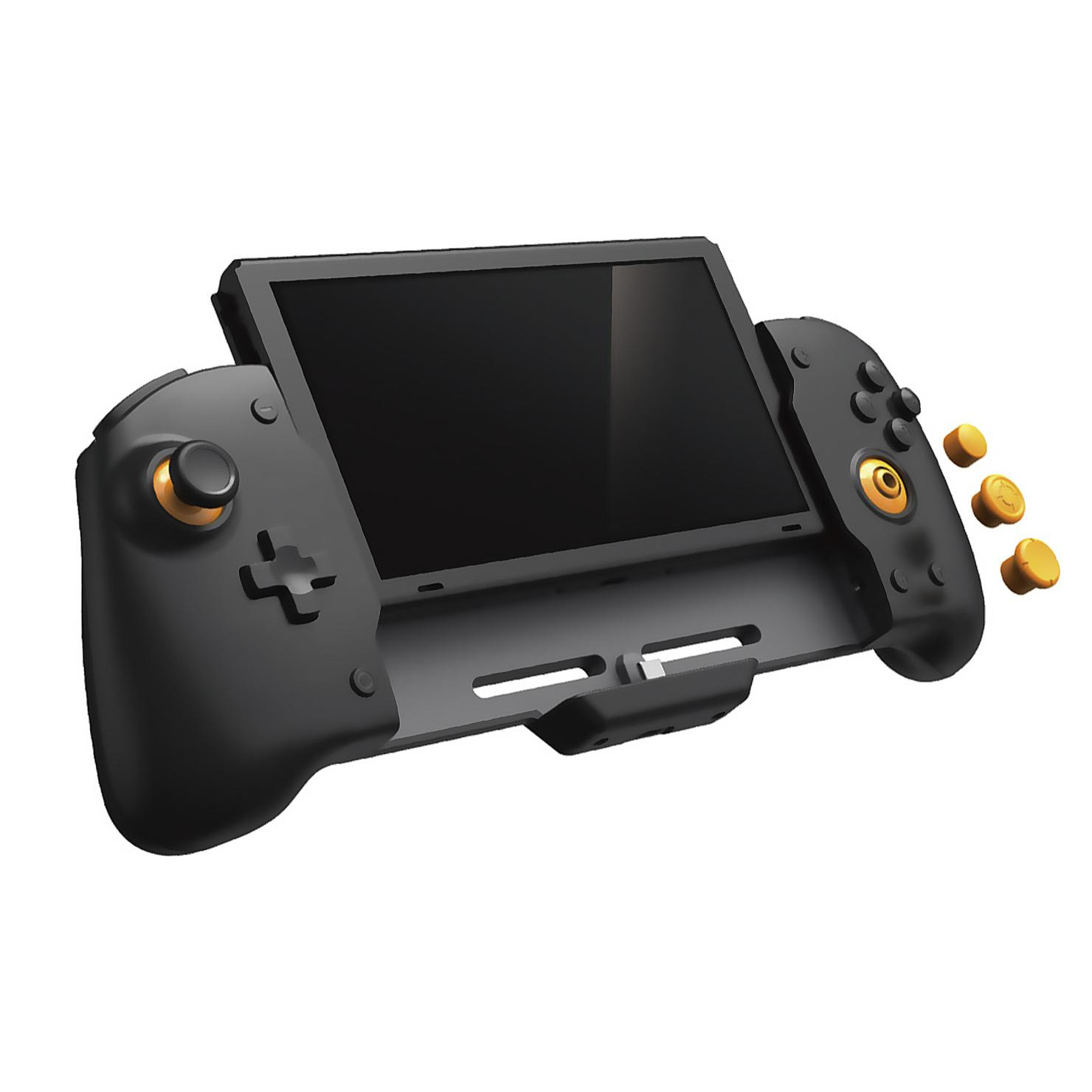 Impugnatura controller compatibile con Nintendo Switch TNS-0160B1. Motori a vibrazione, sensori giroscopici, elevata ergonomia. Include custodia semirigida.