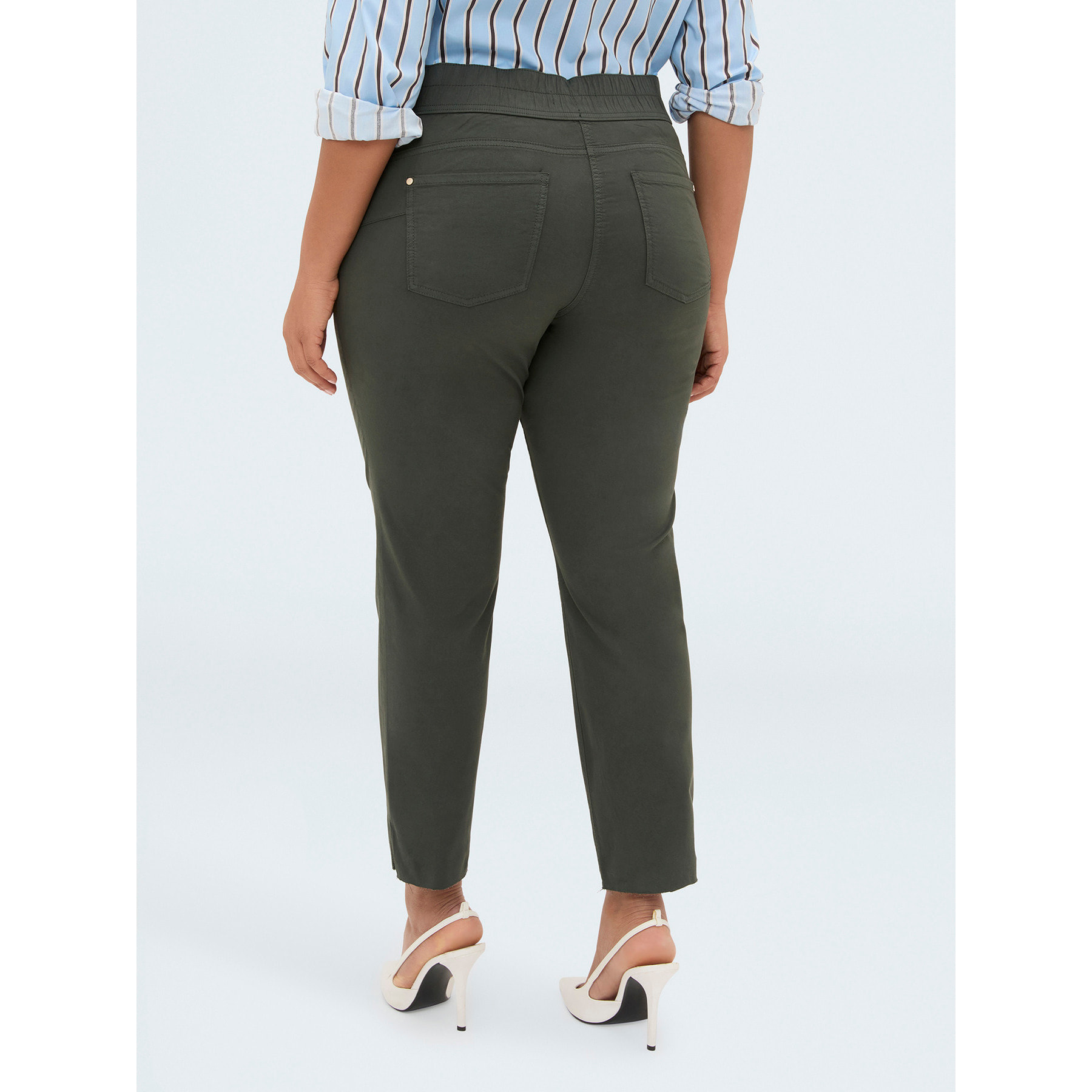 Fiorella Rubino - Pantalones Skinny de algodón - Verde militare