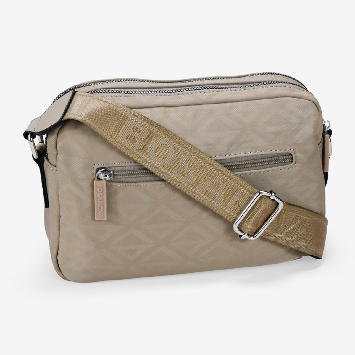 Bolso bandolera tostado en nailon