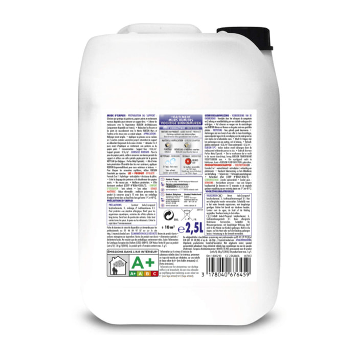 Rubson - Revêtement D'Étanchéité Murs Intérieurs Traitement Murs Humides Incolore Bidon 2.5L