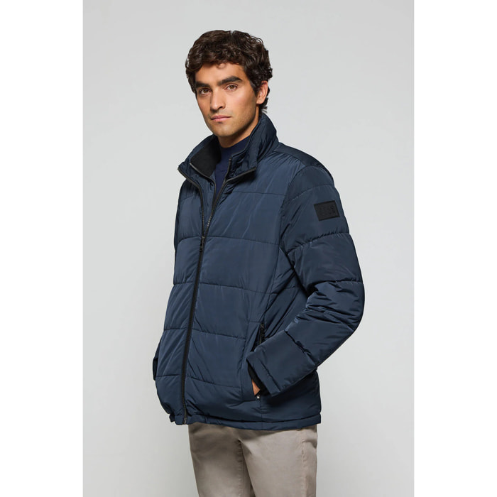 Giacca trapuntata Brooklyn blu marino con particolari sulle maniche