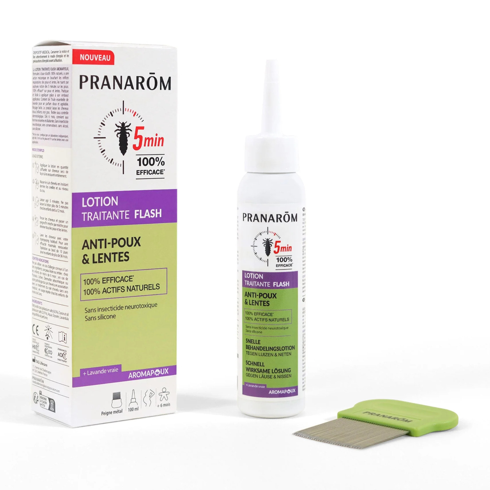 Pranarom - Lotion traitante FLASH anti-poux et lentes - 100 ml