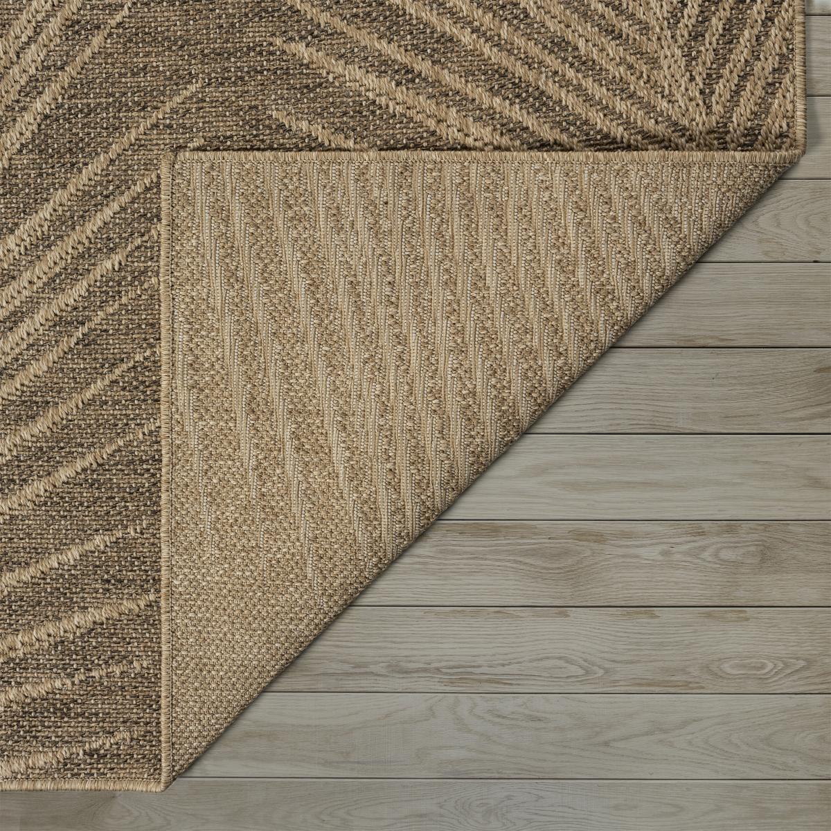 Tapis extérieur intérieur NOLIM aspect jute motif feuilles