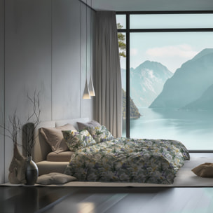 SARTORIALE Completo letto in Percalle Garden_Matrimoniale_Grigio