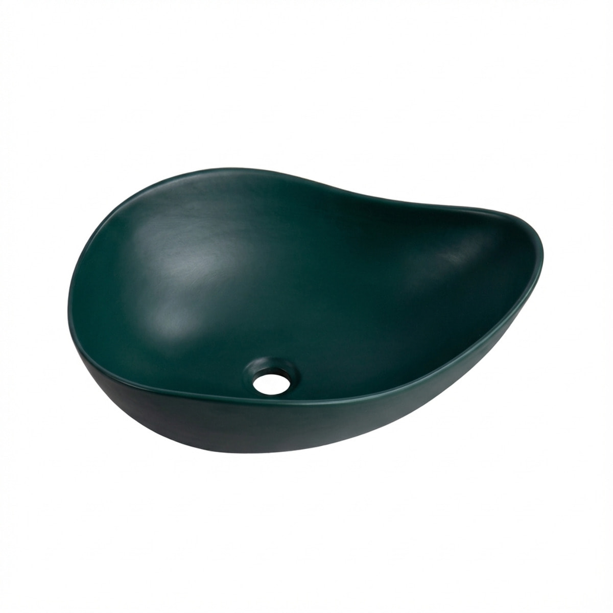 Vasque à poser design asymétrique 50,5 x 38 x 19 cm sans trop-plein vert mat PixL (CEPX5038GEM)