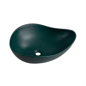 Vasque à poser design asymétrique 50,5 x 38 x 19 cm sans trop-plein vert mat PixL (CEPX5038GEM)