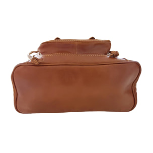 Zaino Donna in Vera Pelle, Zaino Elegante Vintage con Tasca Frontale e Chiusura Magnetica e a Coulisse