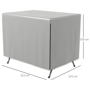 Funda Balancín Jardín Funda Columpio Jardín Exterior Cubierta de Columpio con Cremallera Impermeable 215x155x150 cm Gris Claro