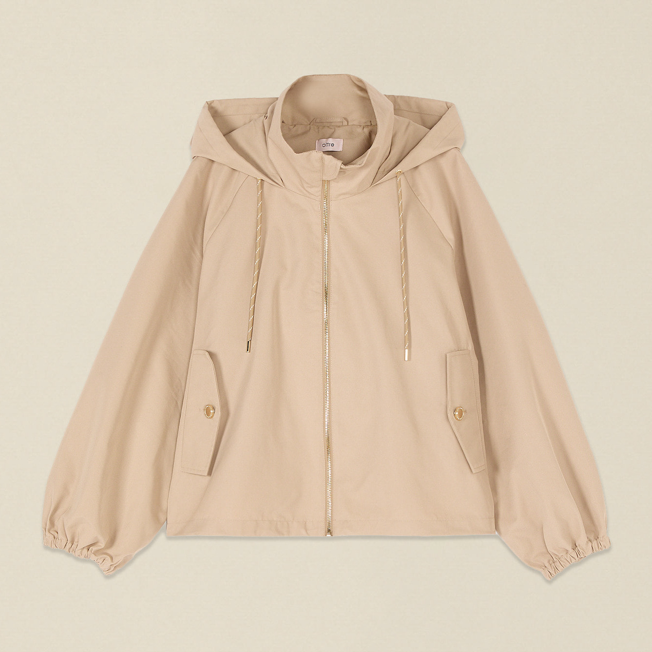 Oltre - Chaqueta parka de mezcla de algodón con capucha - Beige