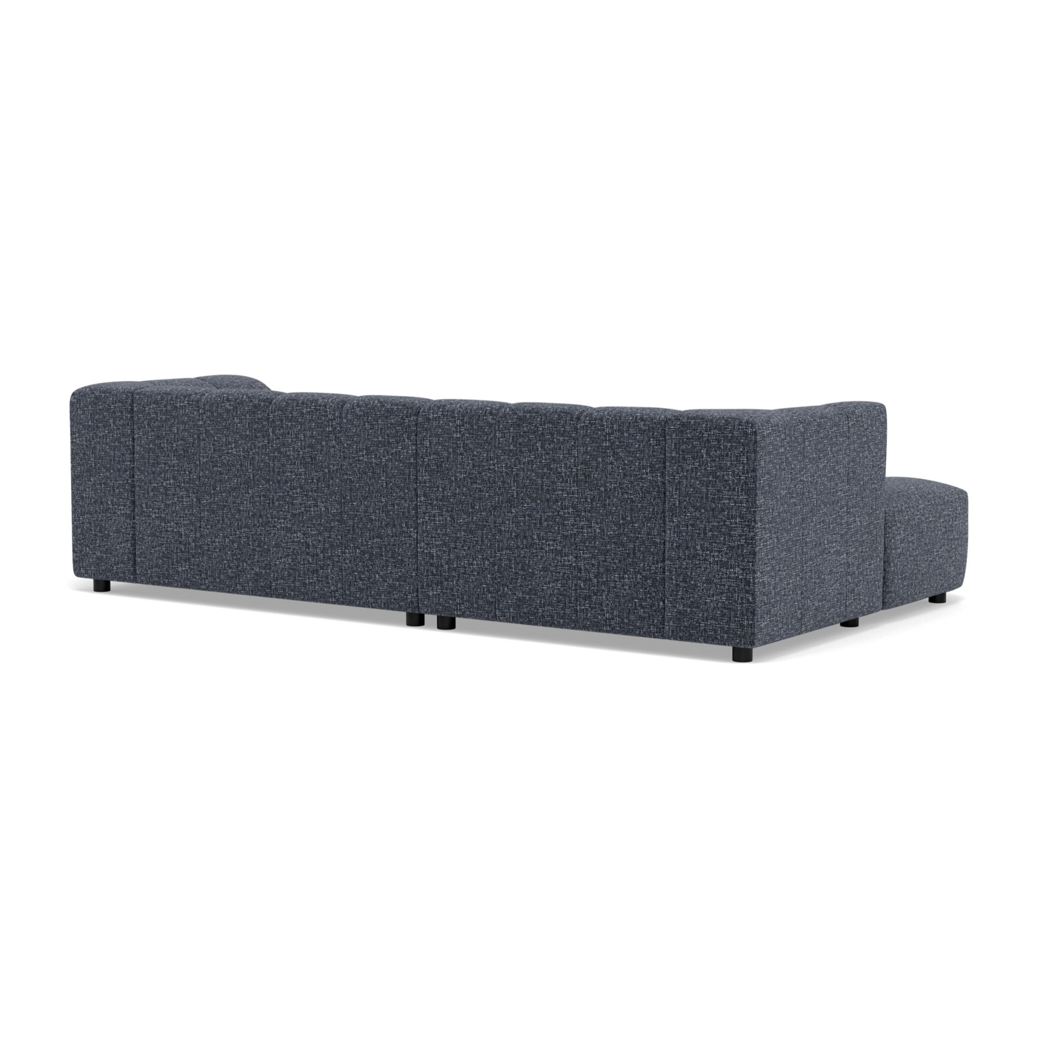 Curtis - canapé d'angle gauche 4 places avec accoudoir en tissu texturé - Bleu