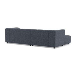 Curtis - canapé d'angle gauche 4 places avec accoudoir en tissu texturé - Bleu