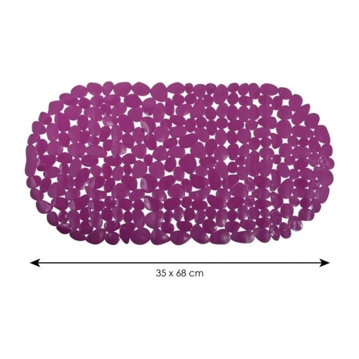 Tapis fond de baignoire PVC GALETS 35x68cm Violet MSV