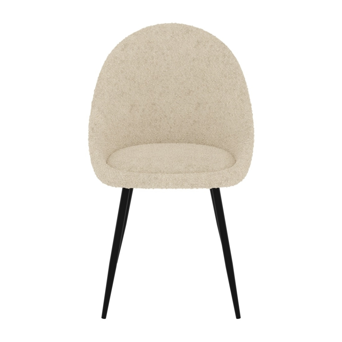 Lot de 2 chaises en tissu bouclé blanc cassé - Rona