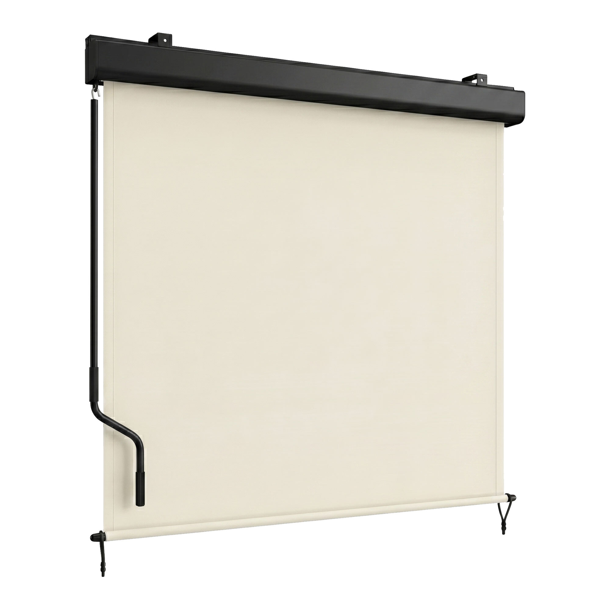 Maki - Tenda da sole verticale manuale a caduta 180x250 cm impermeabile per interno esterno in alluminio beige