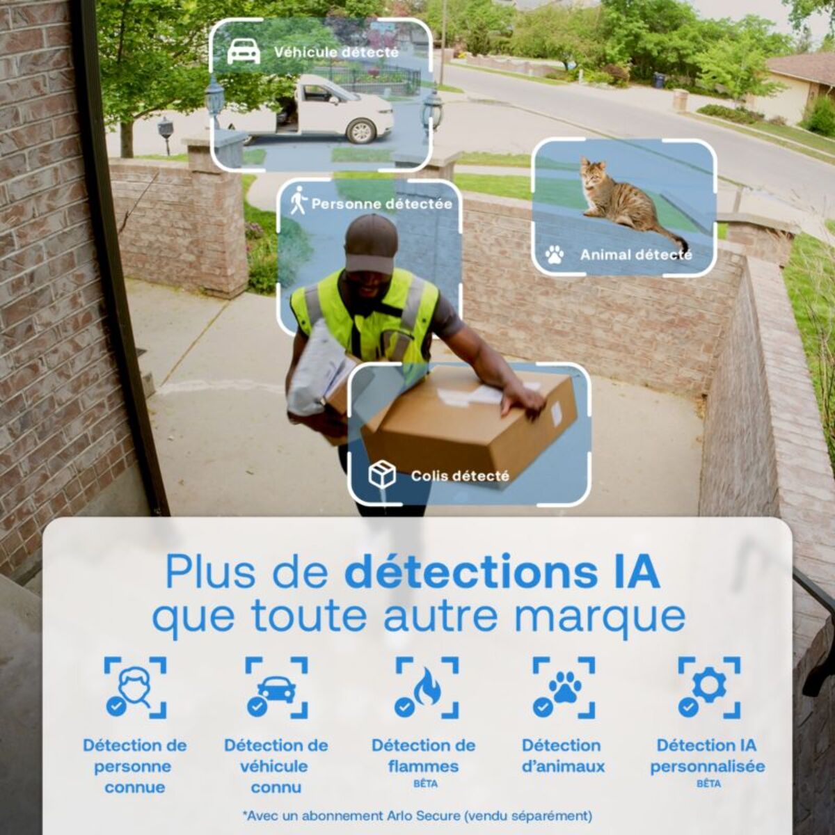 Caméra de surveillance ARLO 3 caméras ext Essential3 2K+ pan. sol