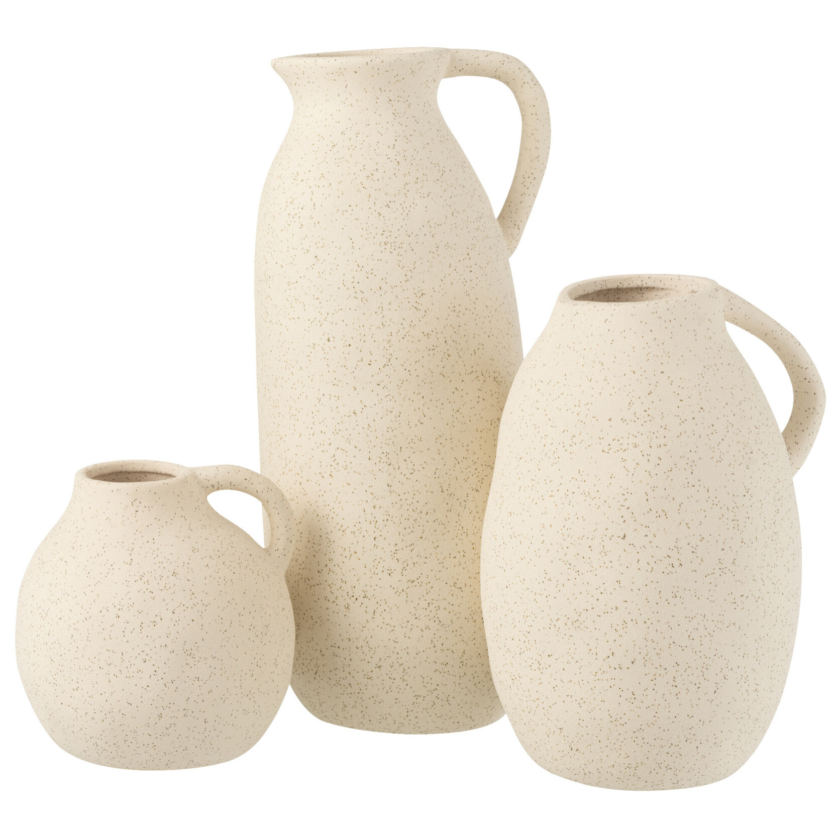 J-Line Vase Cruche Ceramique Beige L