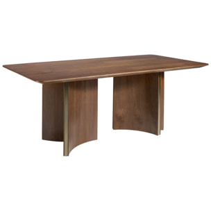Mesa comedor Angel Cerdá rectangular con tapa fija de madera chapada en nogal natural 200x100x76cm