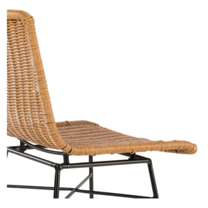 Lot de 2 chaises de bar mi-hauteur 63 cm en résine tressée marron - Mandya